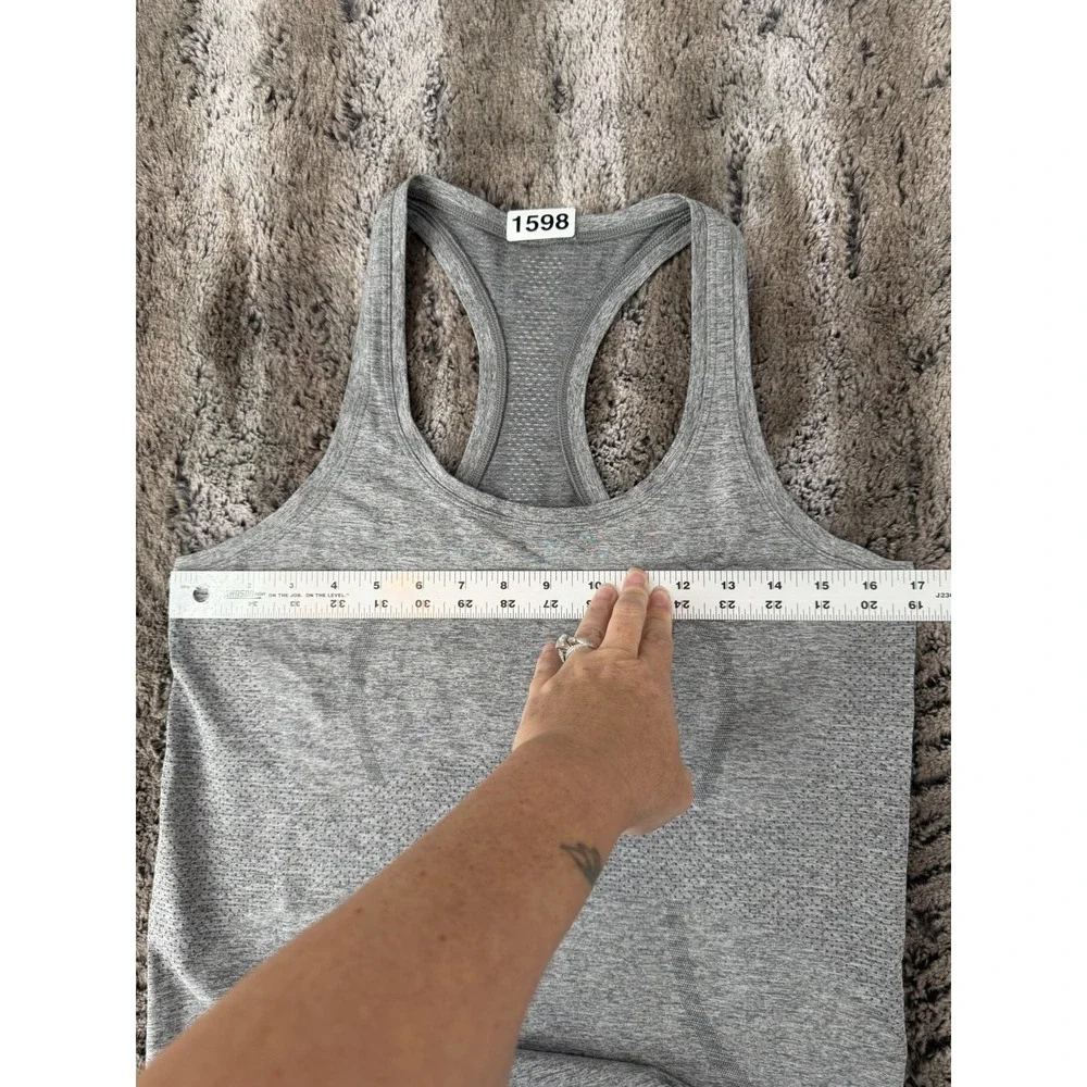 Lululemon Tank Top Womens Gray Racerback Swiftly Tech Running Shirt Athletic 8